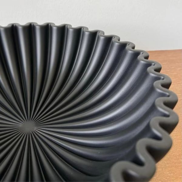 Black Ruffle Decorative Bowl – Elegant & Modern Accent Piece - Image 2